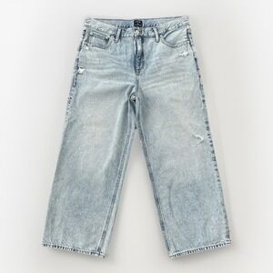 J Crew Jeans Womens 31 Ankle Light Wash 90s Vintage Baggy High Rise Wide Leg